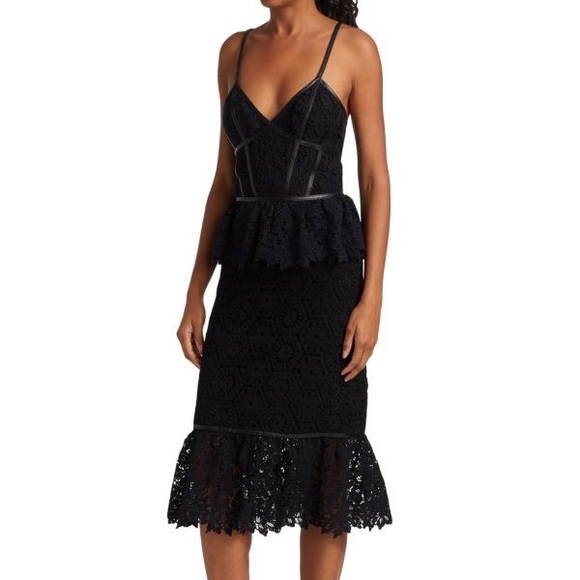 NEW PRABAL GURUNG BLACK LACE BUSTIER MIDI DRESS - Picture 4 of 8